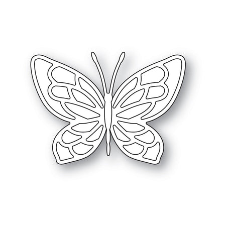 Poppystamps Die - Small Stained Glass Butterfly and Background