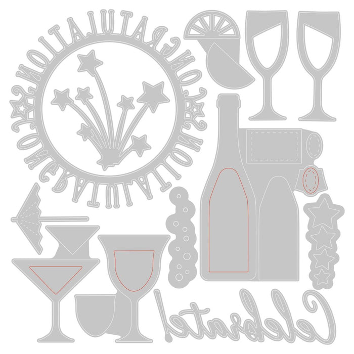 Sizzix Thinlits Die - Bottles & Glasses
