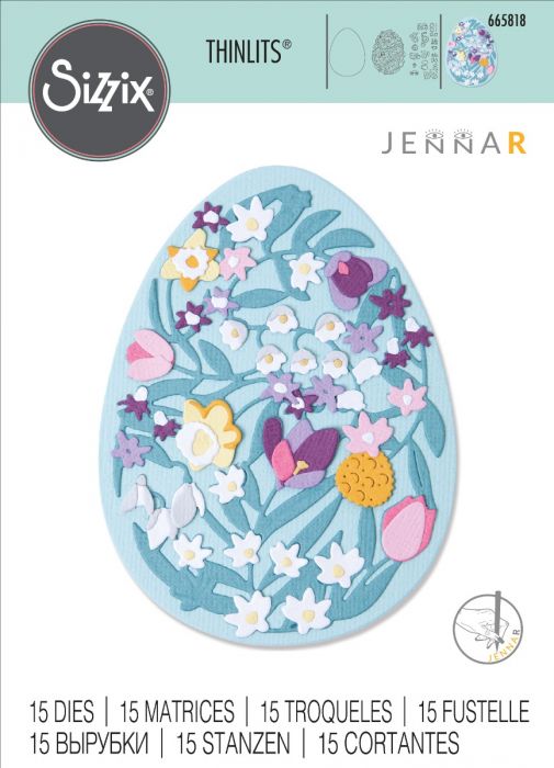 Sizzix Thinlits Die - Intricate Floral Easter Egg