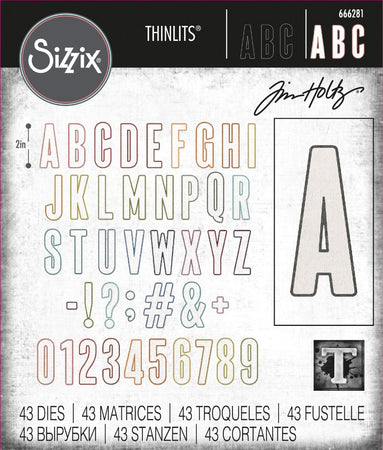 Sizzix Tim Holtz Thinlits Die - Alphanumeric Bulletin