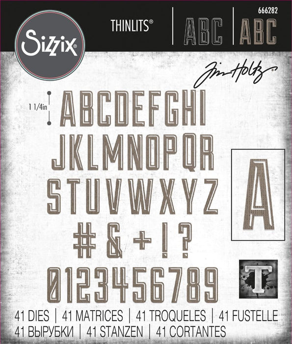 Sizzix Tim Holtz Thinlits Die - Alphanumeric Emporium