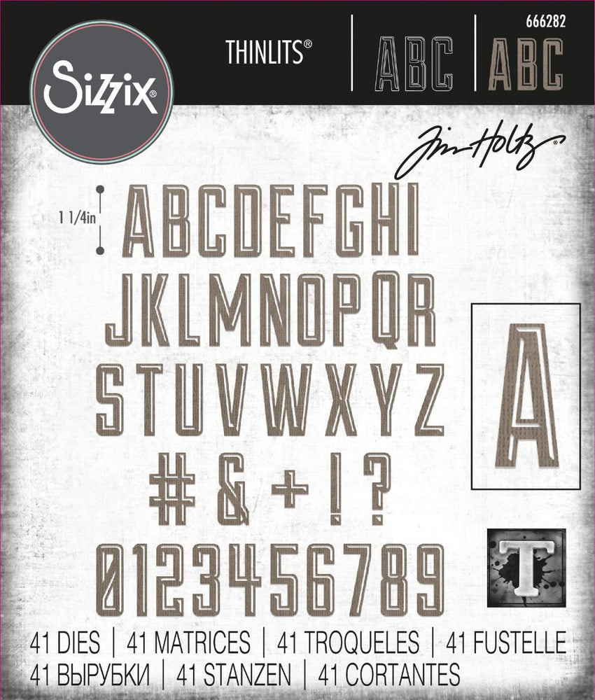 Sizzix Tim Holtz Thinlits Die - Alphanumeric Emporium