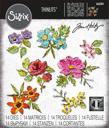 Sizzix Tim Holtz Thinlits Die - Brushstroke Flowers Mini
