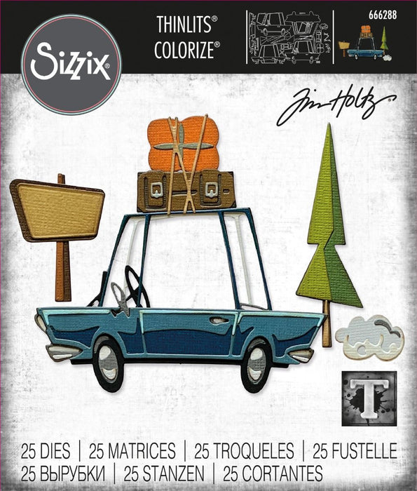 Sizzix Tim Holtz Thinlits Die - Road Trip Colorize