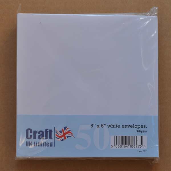 Craft UK Envelopes - 6x6 White (50) 