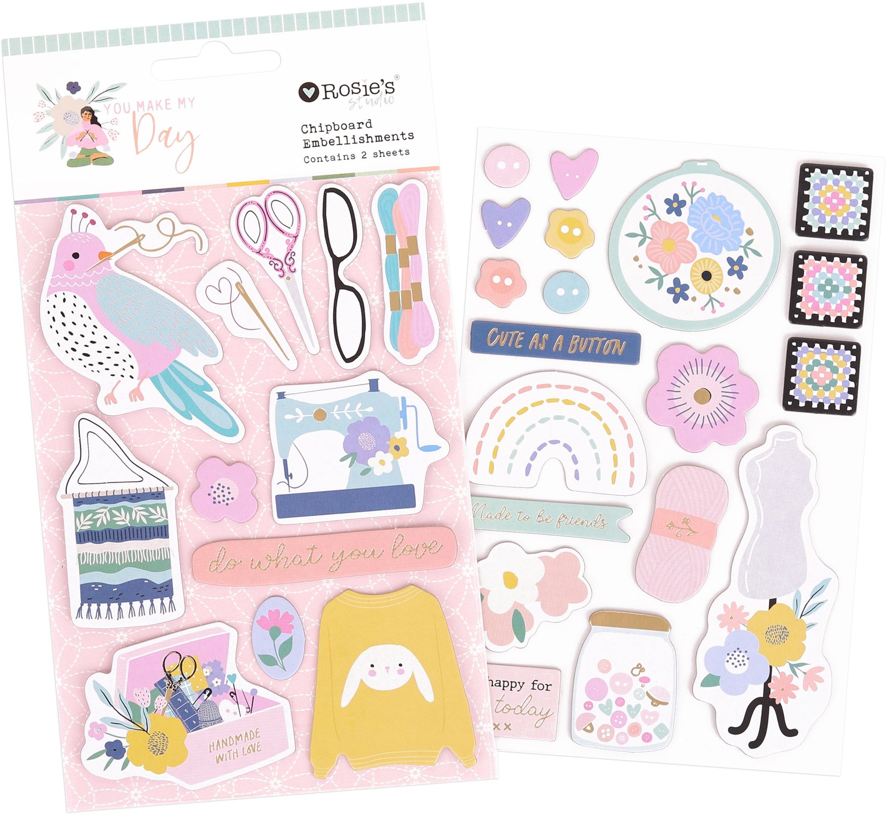 Rosie's Studio You Make My Day - Chipboard Embellishments