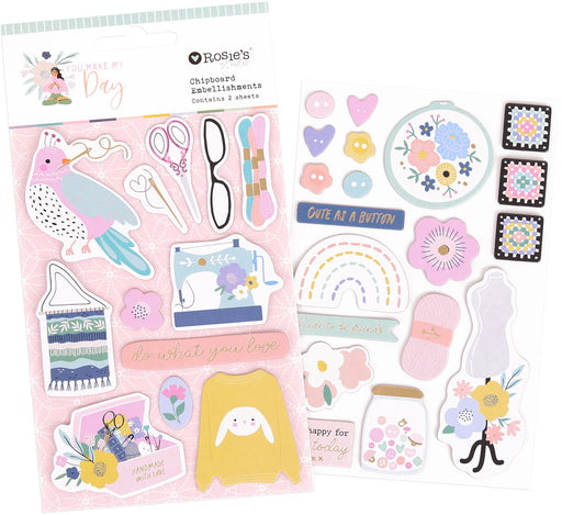 Rosie's Studio You Make My Day - Chipboard Embellishments