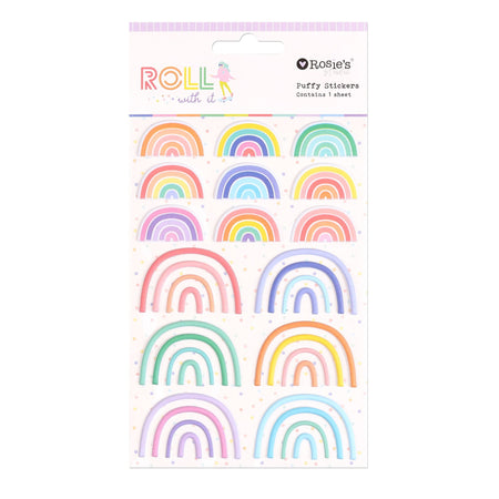 Rosie's Studio Roll With It - Puffy Rainbow Stickers