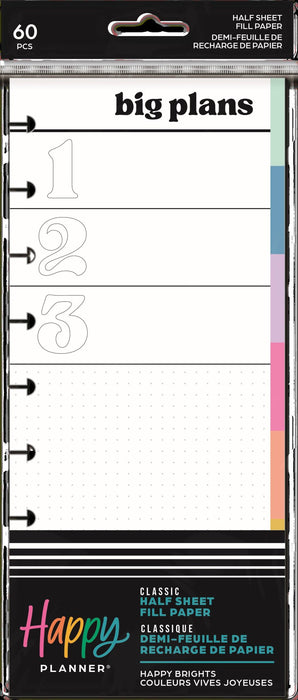 Me & My Big Ideas Happy Planner - Happy Brights Skinny Classic Fill Paper