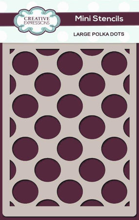 Creative Expressions Mini Stencil - Large Polka Dots