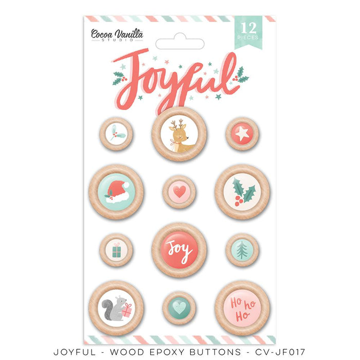 Cocoa Vanilla Studio Joyful - Wood Epoxy Buttons