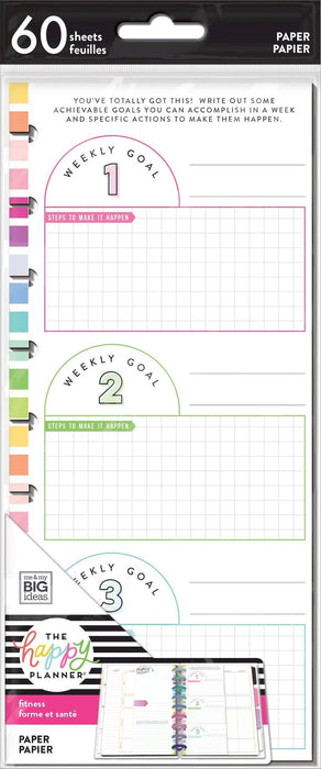Me & My Big Ideas Happy Planner - Half Sheet Fitness Fill Paper