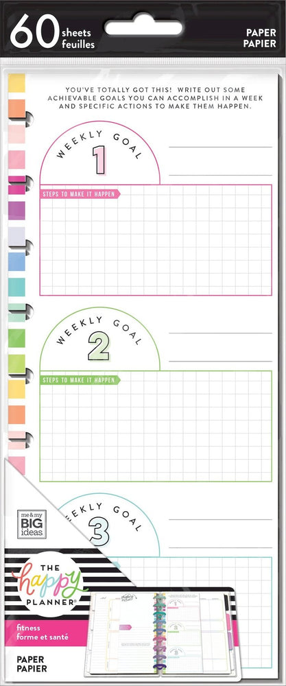 Me & My Big Ideas Happy Planner - Half Sheet Fitness Fill Paper