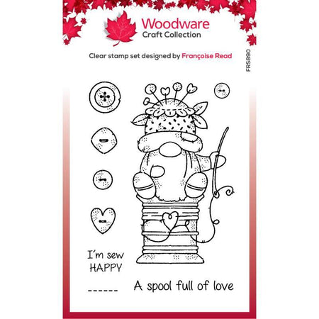 Woodware Clear Magic Stamp - Sewing Gnome
