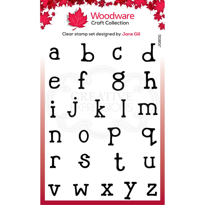 Woodware Clear Magic Stamps - Quirky Typewriter Alphabet Lowercase