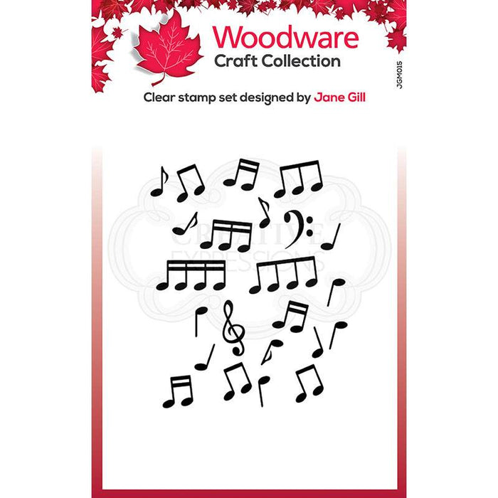 Woodware Clear Magic Singles Stamp - Mini Music Background