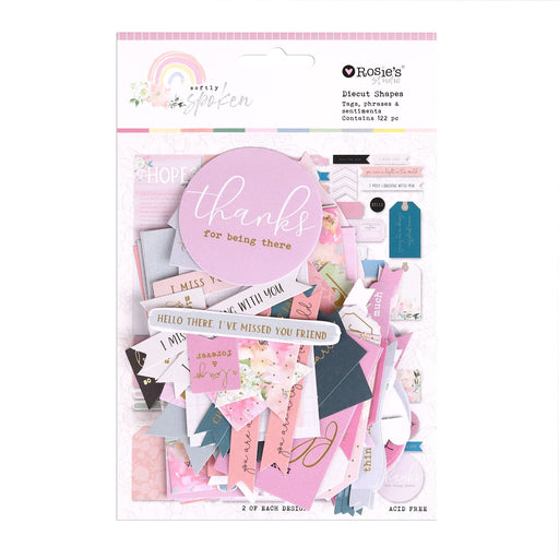 Rosie's Studio Softly Spoken - Tags, Phrases & Sentiments Diecut Ephemera