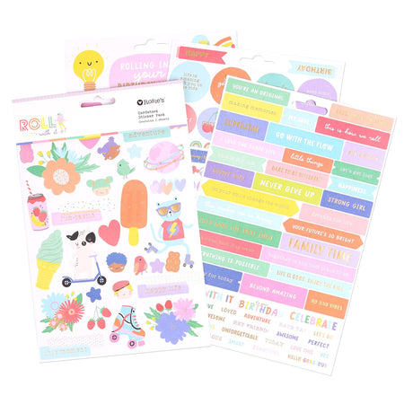 Rosie's Studio Roll With It - Cardstock Sticker Pack
