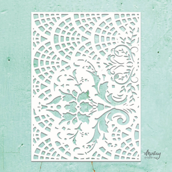 Mintay Papers 6x8 Stencil - Lacey