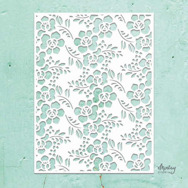 Mintay Papers 6x8 Stencil - Flowers