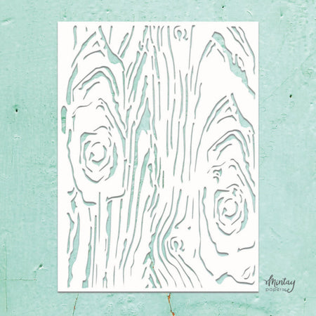 Mintay Papers 6x8 Stencil - Woodgrain