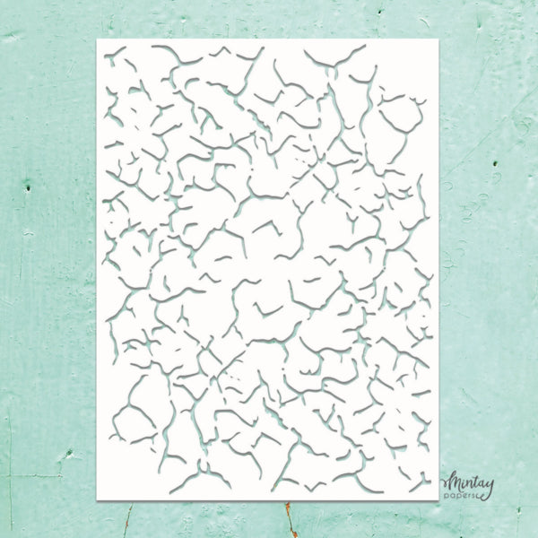 Mintay Papers 6x8 Stencil - Crackle