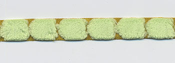 May Arts Fuzzy Centred Dot Ribbon - Green