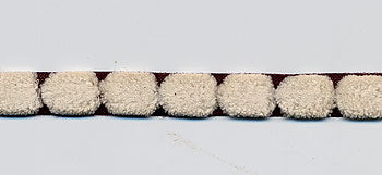 May Arts Fuzzy Centred Dot Ribbon - Ivory