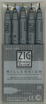Millennium Pen Pure black pack of 5