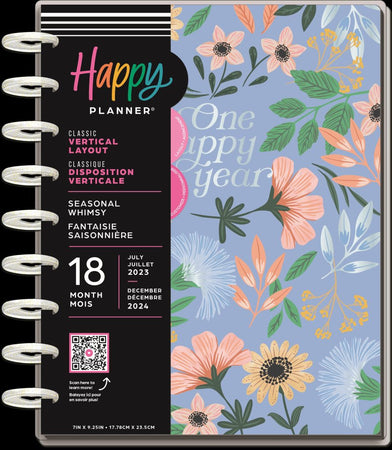 Me & My Big Ideas Happy Planner – Seasonal Whimsy Classic 18 Month Planner Jul 23 - Dec 24
