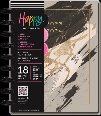Me & My Big Ideas Happy Planner – Modern Painterly Classic 18 Month Planner Jul 23 - Dec 24