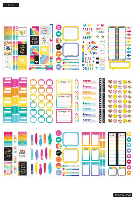 Me & My Big Ideas Happy Planner Sticker Value Pack - Color Me Happy