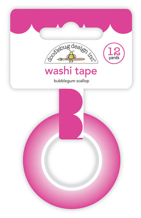 Doodlebug Design Monochromatic Collection - Bubblegum Scallop Washi Tape