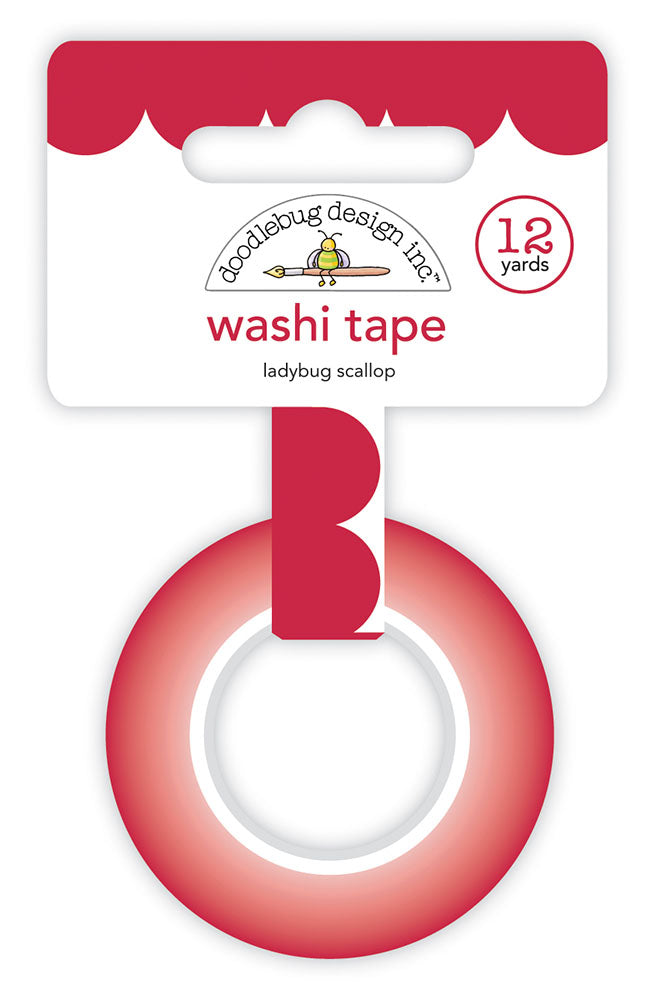 Doodlebug Design Monochromatic Collection - Ladybug Scallop Washi Tape
