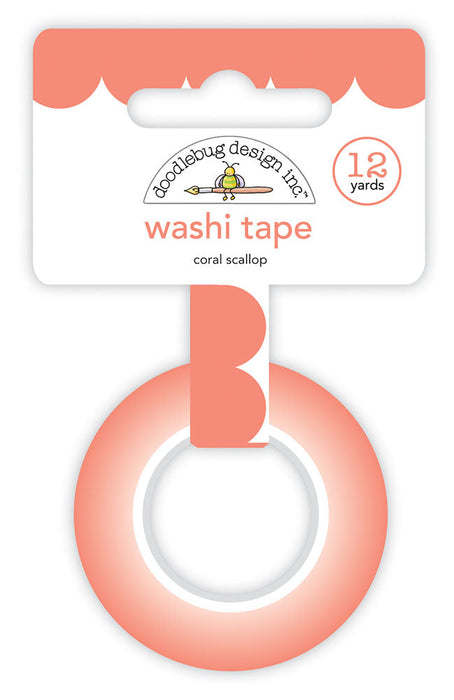 Doodlebug Design Monochromatic Collection - Coral Scallop Washi Tape