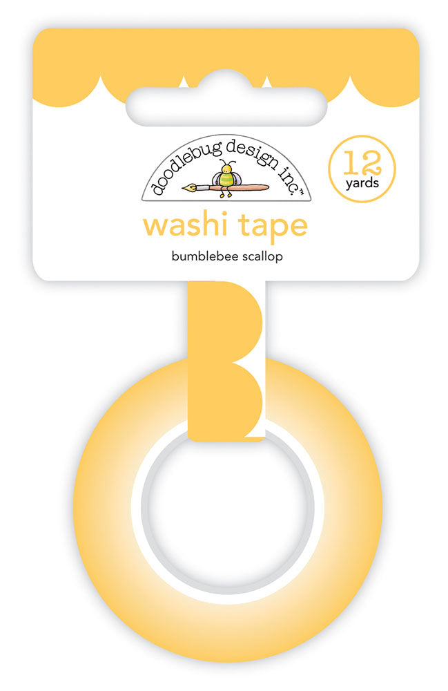 Doodlebug Design Monochromatic Collection - Bumblebee Scallop Washi Tape