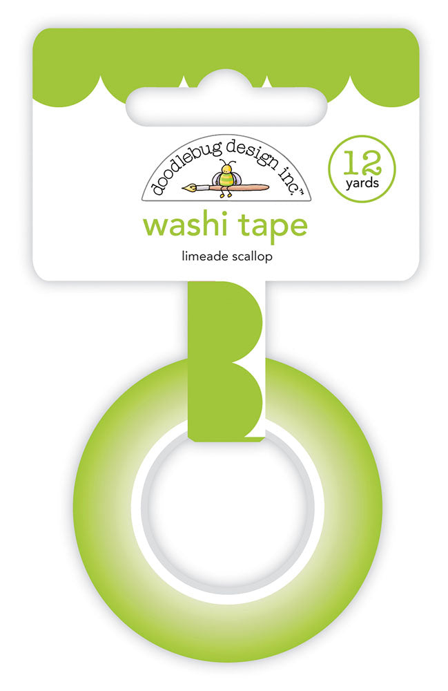 Doodlebug Design Monochromatic Collection - Limeade Scallop Washi Tape