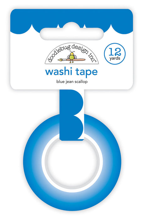 Doodlebug Design Monochromatic Collection - Blue Jean Scallop Washi Tape