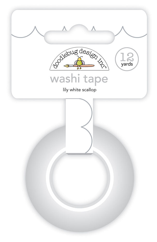 Doodlebug Design Monochromatic Collection - Lily White Scallop Washi Tape