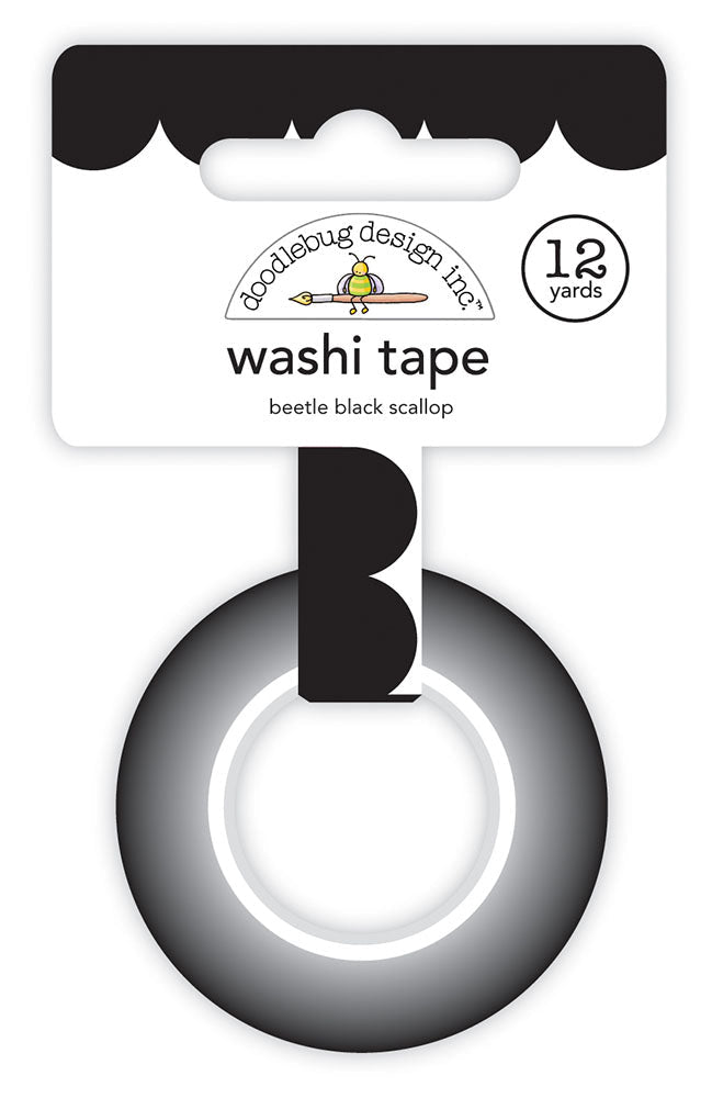 Doodlebug Design Monochromatic Collection - Beetle Black Scallop Washi Tape