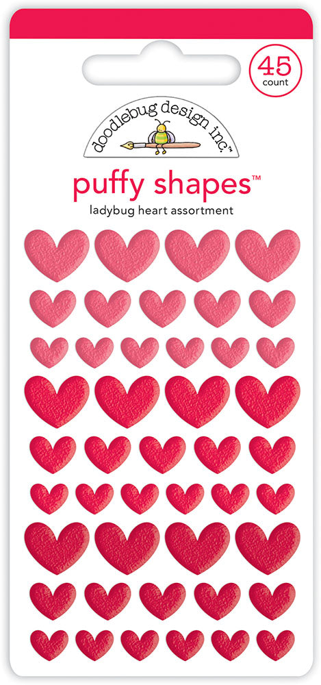 Doodlebug Design Puffy Shapes - Ladybug Heart