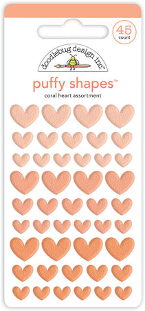 Doodlebug Design Puffy Shapes - Coral Heart