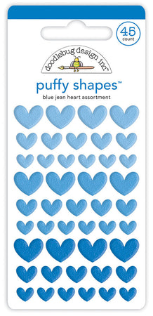 Doodlebug Design Puffy Shapes - Blue Jean Heart