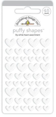 Doodlebug Design Puffy Shapes - Lily White Heart