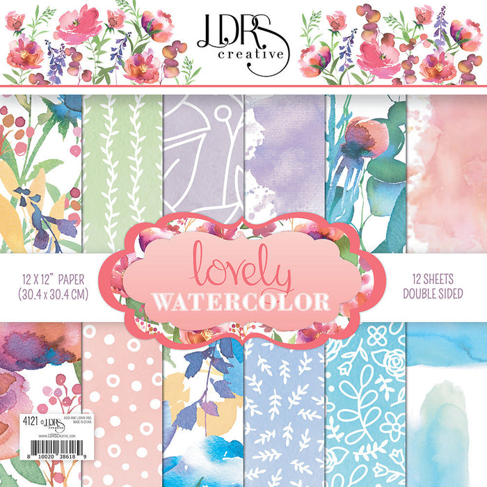 LDRS Creative Lovely Watercolor - 12x12 Paper Pack