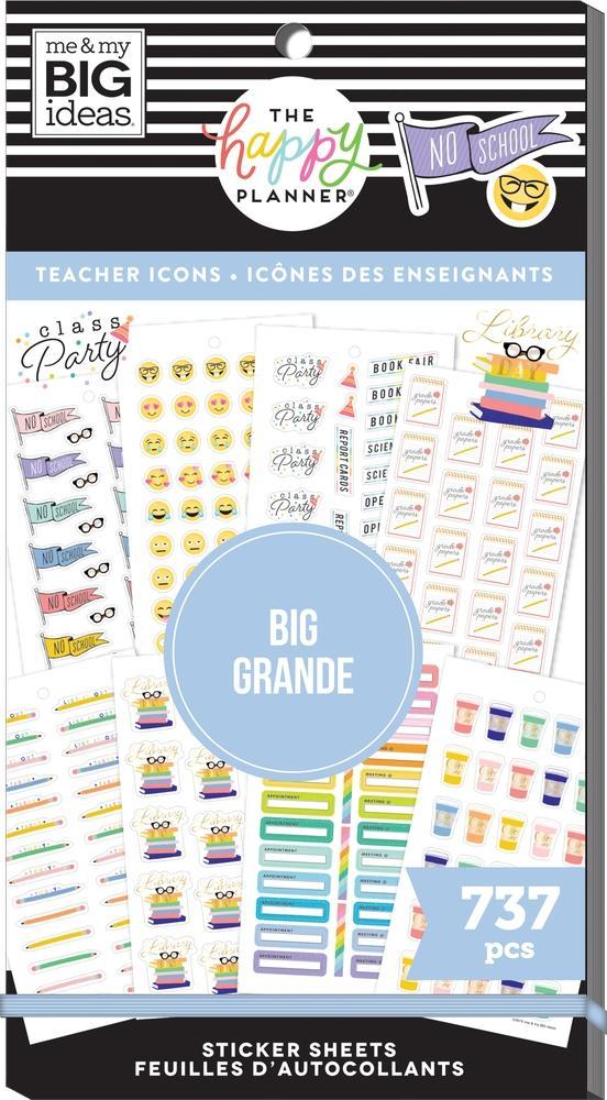 Me & My Big Ideas Happy Planner - Icons Teacher Big Value Pack Stickers