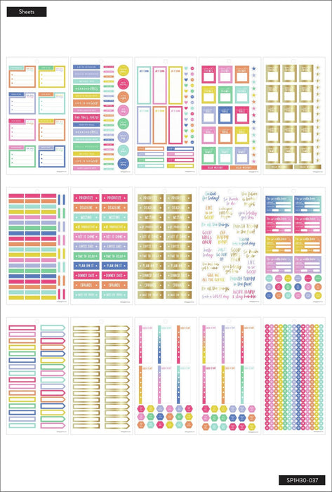 Me & My Big Ideas Happy Planner Sticker Value Pack - Brights Skinny Mini
