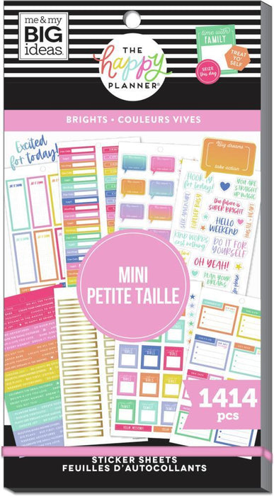 Me & My Big Ideas Happy Planner Sticker Value Pack - Brights Skinny Mini