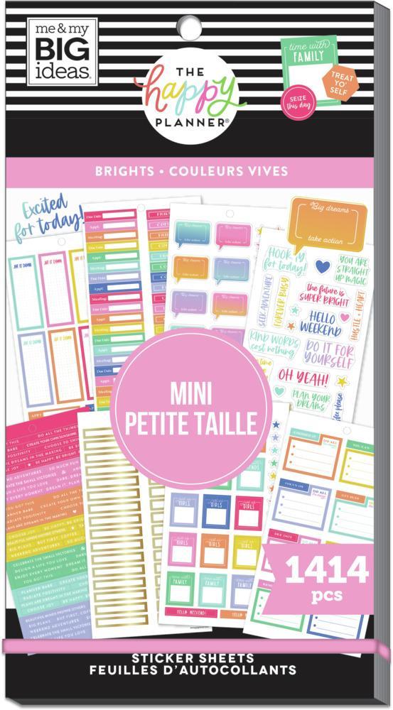 Me & My Big Ideas Happy Planner Sticker Value Pack - Brights Skinny Mini