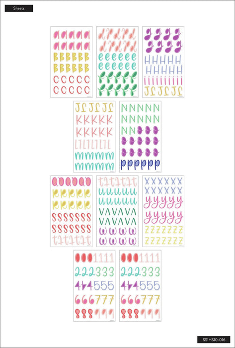 Me & My Big Ideas Happy Planner - Whimsical Brights Alpha Large Stickers